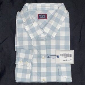 UNTUCKit Light Blue & White Plaid Shirt